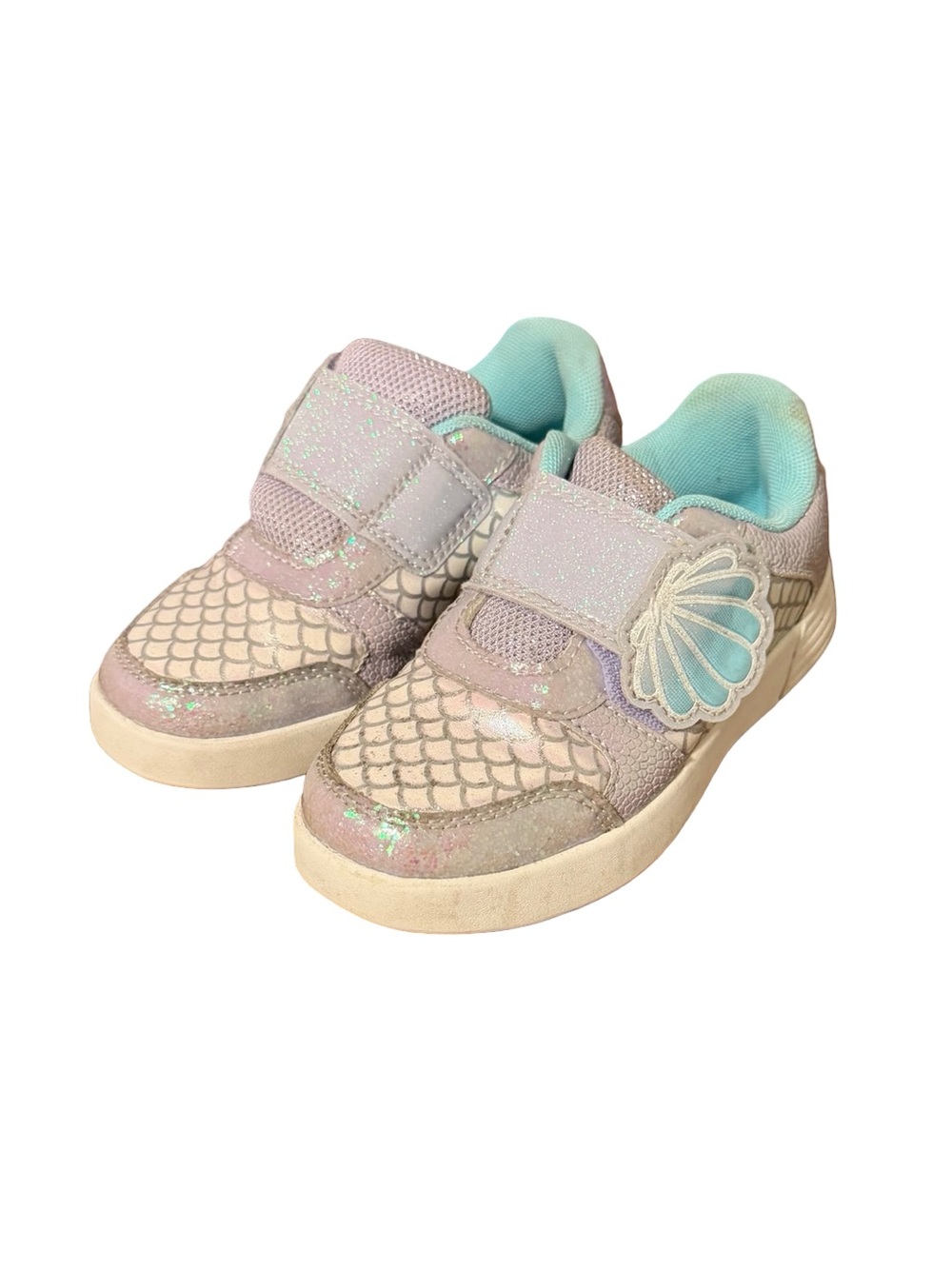 DREAM PAIRS Kids Glitter Mermaid Sneakers Purple Rainbow Size 10 Toddlers